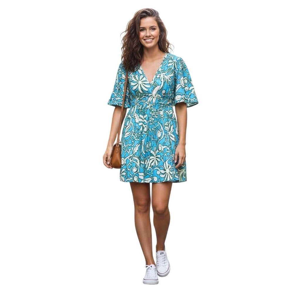 Sincerely Jules Womens Floral Print Mini Dress Large